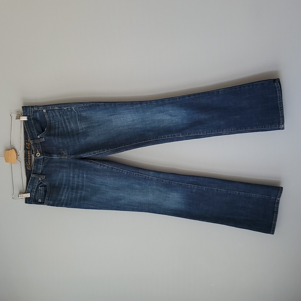 Gap Medium Blue Distressed Premium Bootcut Jeans Womens 28 Long Inseam 32